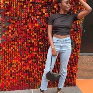 Levis High Rise Straight Crop Jeans